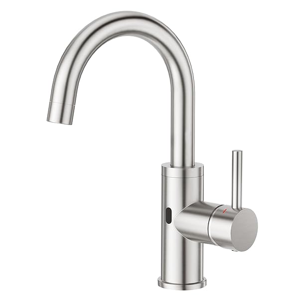 【送料無料】キッチン蛇口 自動水栓 洗面所混合水栓 洗面 蛇口シングルレバー混合栓 洗面所 キッチン レストラン 病院 庭用 ステンレス製 日本語の取り扱い説明書付き