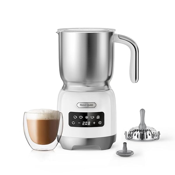 【送料無料】電動ミルクフローサー 5in1多機能ミルクフォーマー 400ml/13.5oz プロ仕様牛乳加熱クリーマー 機洗簡単 静音設計 エスプレッソ・ラテ・マキアート用 おしゃれ白