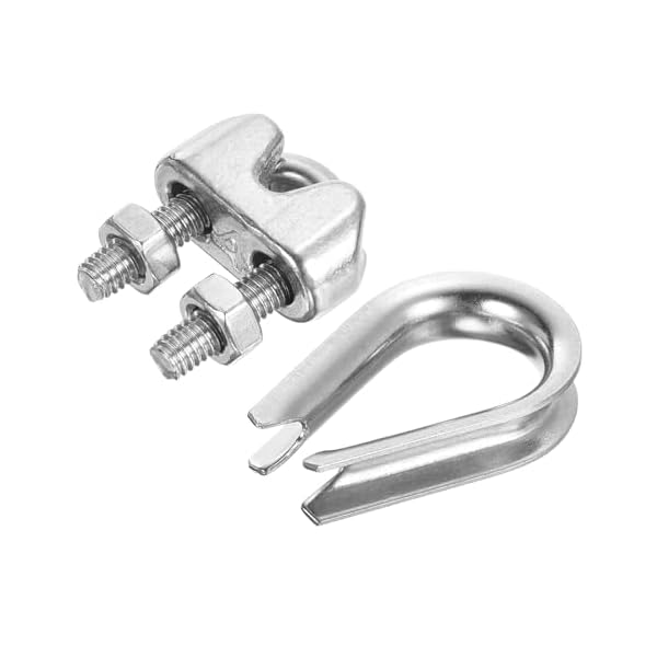 【送料無料】4 mm ワイヤーロープキット 40個入り M4 ワイヤーロープケーブルクランプ ステン ...