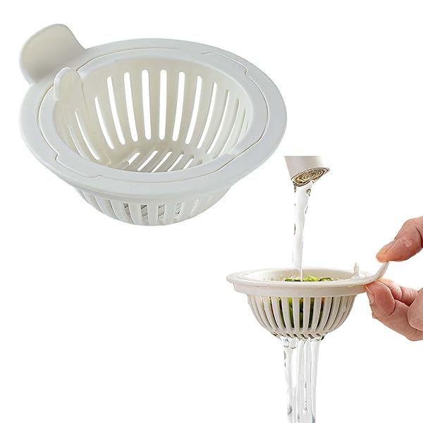 【送料無料】排水溝 ゴミ受け 2個セット 洗面台 シンク 洗面所 ヘアキャッチャー 取り付け不要 速乾排水バスケット PP素材 洗浄可能 多機能ハンドル付き 110mm排水口対応-ホワイト