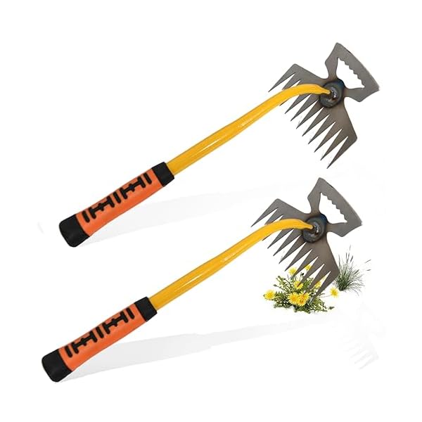 【送料無料】草取り道具 2個 11本爪 草削り 多機能 使いやすい 軽量 耐久性 雑草抜き 根こそぎ ...