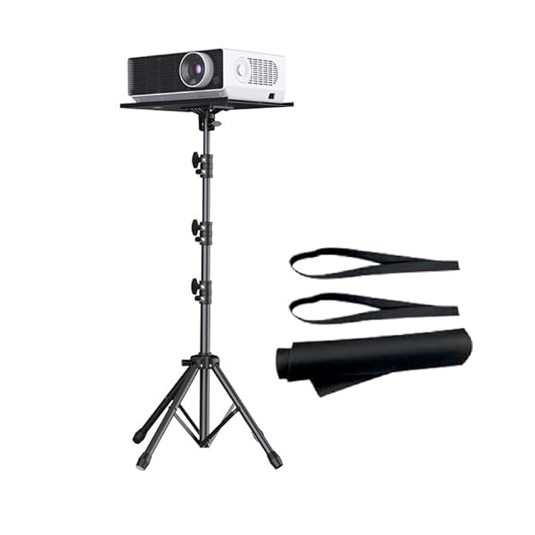 【送料無料】プロジェクタースタンド 四脚式 65cm〜130cm 耐荷重10kg 3段階高さ調節 角度自由調整 オフィス/ホームシアター
