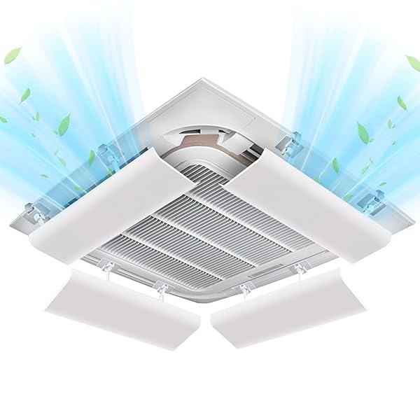 【送料無料】エアコン風よけ カバー 業務用【2個セット・業務用天井カセ・冷暖房通用】エアコンルーバー 業務用エアコン 風よけ 四季通用 クランプ固定式 クーラー 風よけ カバー 風よけルーバー 冷暖房通用 風向き調整 直撃風防止 簡単取付 穴あけ不要