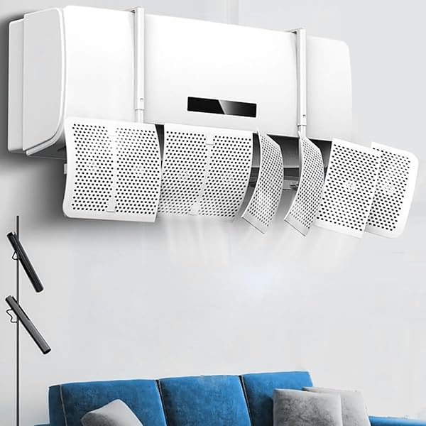 【送料無料】エアコン 風除け エアコン風よけカバー 上下左右風向調整板 風向き縦横180°調整 6枚ルーバー設計 風量調節可能 壁掛け式 直撃風防止 室内機用 風向きパネル 吹き出し口カバー クーラーの風除け 取付簡単 冷暖房通用 結露防止 (白い,