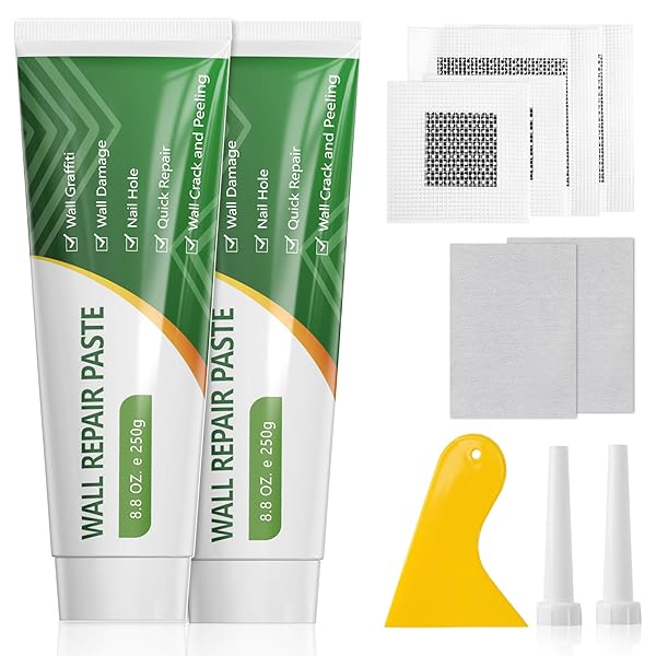 【送料無料】壁 穴埋め 壁穴補修キット ネジ穴、亀裂、汚れなど補修 壁剥離落の補修 穴埋めパテ 使用 ...