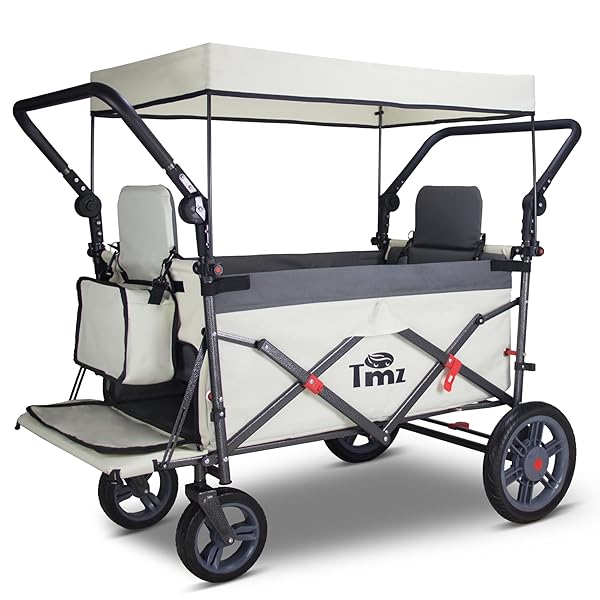 【送料無料】キャリーカート アウトドアワゴン、折りたたみ式、シートとシートベルト付き多機能カート..