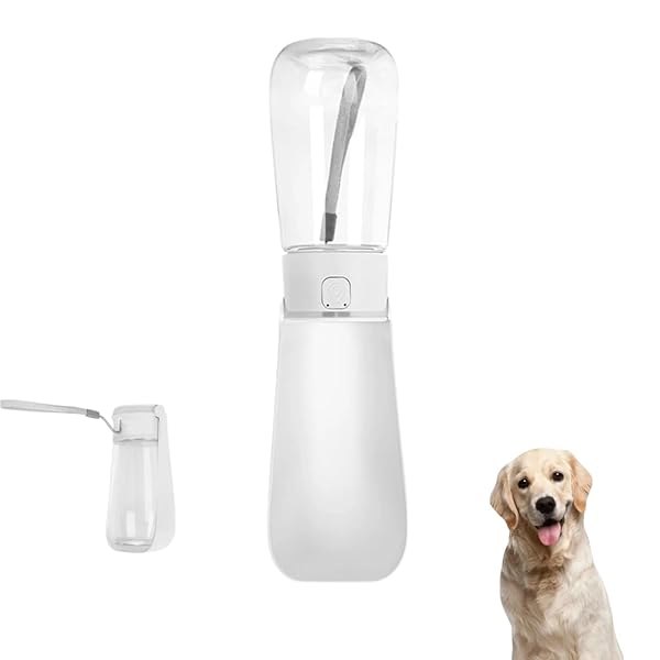 【送料無料】犬 給水 ペットウォーターボトル - 手軽に水分補給が出来 散歩中の犬用携帯用折りたたみ水飲み器 外出ペット用品ボトル 水漏れ防止 ABS素材使用 アクリロニトリルブタジエンスチレン… (550ml)