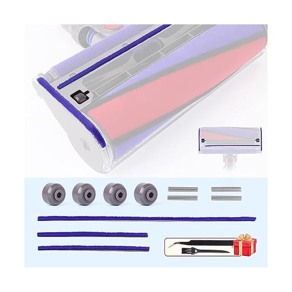 【送料無料】ヘッドプラッシュストリップ+ローラーホイール+アクスルセット対応ダイソン掃除機V6 V7 V8 V10 V11ソフトローラーヘッド交換パーツ フェル...