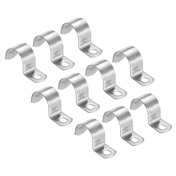 【送料無料】4.6"/25mm 硬質パイプストラップクランプ 10個セット 304ステンレス製 2つ 穴 U字型チュー..