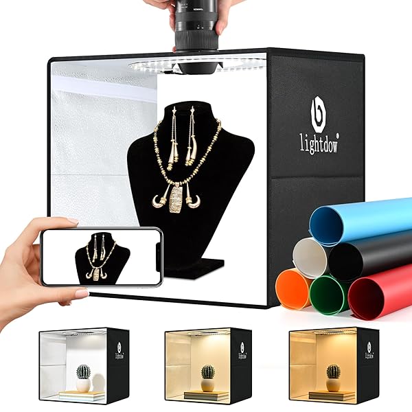 【送料無料】撮影ボックス 40x40CM 折りたたみ可能 撮影ブース 6色背景紙付き 高輝度120個 ...