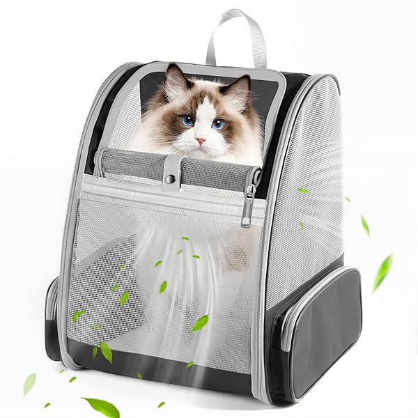 【送料無料】最新型 ペットキャリーリュック 猫・小型犬用 大容量 折り畳み式 通気性 メッシュ窓デザイン 防災/旅行/通院/避難に最適 8kgまで対応 シートベルト固定可能 軽量設計 コンパクト収納 快適クッション付き 長時間持ち運びも安心
