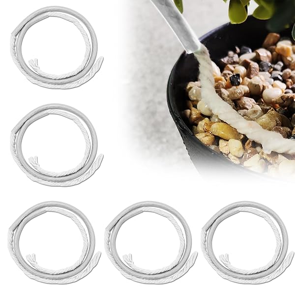 【送料無料】水やり当番 植物用 自動水遣り綿ロープ 留守中の水やり 水遣り当番 自動散水綿コード 出張 旅行 園芸 植木鉢 観葉植物 ガーデニング 盆栽 野菜に適用 取り付け超簡単 (白90cm（5本入れ）)