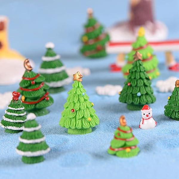 【送料無料】クリスマス 飾り 置物 8個 樹脂 手作りアクセサリー デコパーツ 手芸用品 飾り 卓上 盆栽 鉢植え 園芸 小道具 クリスマス 雰囲気満載 ハンドメイド 装飾パーツ DIY