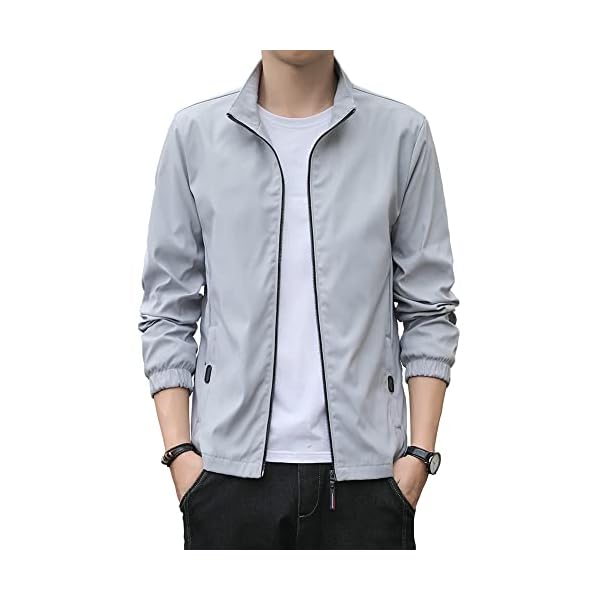 【送料無料】ジャケット メンズ ブルゾン アウター おしゃれ カジュアル ビジネス 無地 春 秋 冬 軽量 大きいサイズ 通勤 グレー LL0303-8302GGRAY-L
