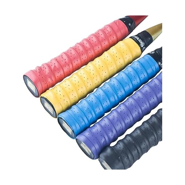 【送料無料】テニスバドミントングリップテープ滑り止め 多孔型 超吸収タイプグリップ 5本入