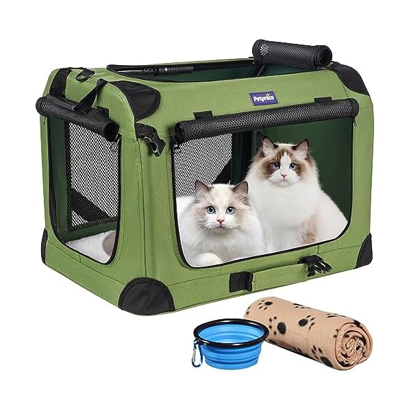 【送料無料】ペットケージ 犬ケージ 猫 キャリー 犬用クレート 折りたたみ 頑丈耐久 変形しない 通気性 大容量『室内休憩、車載、旅行、通院、防災避難、キャンプに大活躍！』大型猫用・猫が2匹・小型犬 13kgまで