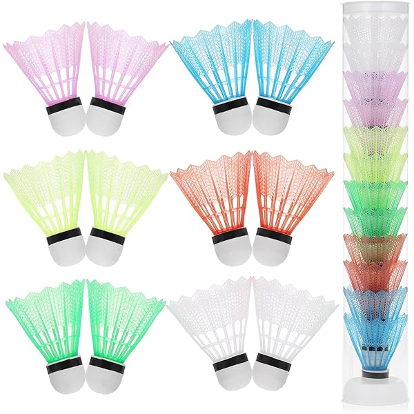 【送料無料】プラスチックバドミントンボール キット 12 個 羽根 バドミントンの練習 バドミントン初心者 バドミントンシャトルコック 屋外シャトルコック スポーツシャトルコック
