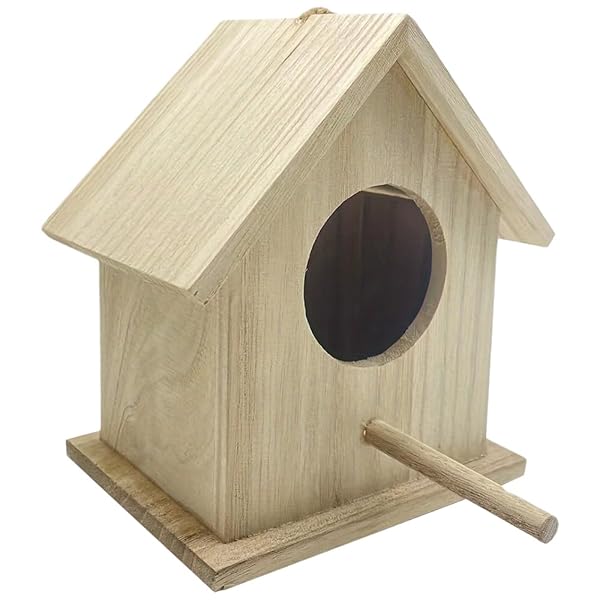 【送料無料】巣箱 鳥の巣箱 鳥小屋 完成品 天然木製バードハウス 繁殖用巣箱 野鳥の餌台 インコ用小 ...
