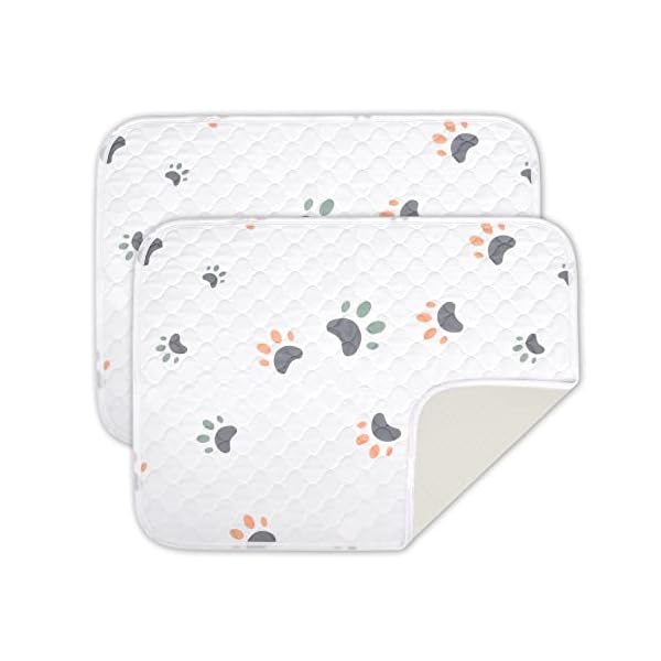 【送料無料】洗える ペットシーツ 犬 猫 おしっこマット 滑り止め 防水 強い吸収 下敷き 洗濯機で丸洗い 60x45CM ホワイト 2枚セット