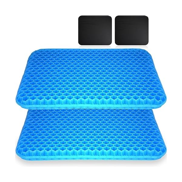 【送料無料】ゲルクッション 無重力 クッション 高通気性 座布団 四季通用 カバー付き ジェルクッション 二重構造 ハニカム構造 蒸れない 在宅勤務 テレワーク オフィス 車 椅子 自宅用 美尻 洗える （2個セット）