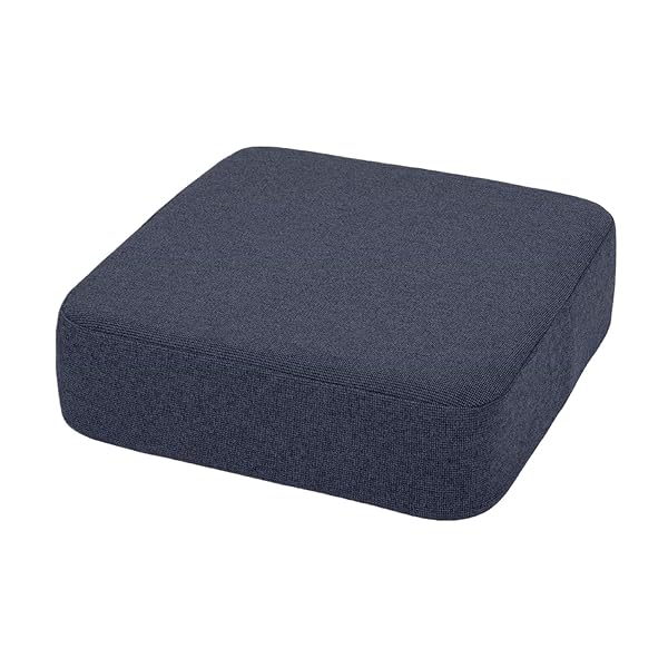 【送料無料】座布団 クッション 低反発+高反発 厚め 2層構造 43×43×12cm ゆっくり沈む フロアクッション 床用 床置き ネイビー