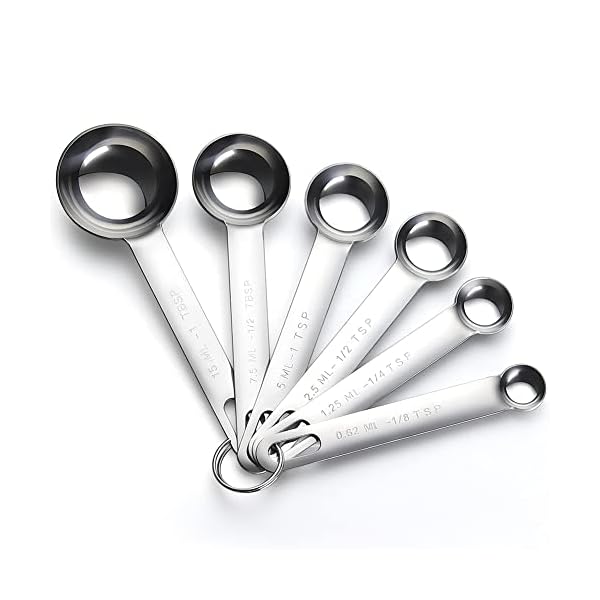 【送料無料】計量スプーン 6本組 18-8ステンレス製 メジャースプーン 欧米輸出 一体型計量スプーン 家族用 大さじ小さじ お手入れ簡単 耐久性
