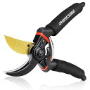 【送料無料】8インチのプロフェッショナルなプレミアムチタン製バイパス剪定ばさみ、手作業プルーナー、ガーデンクリッパー