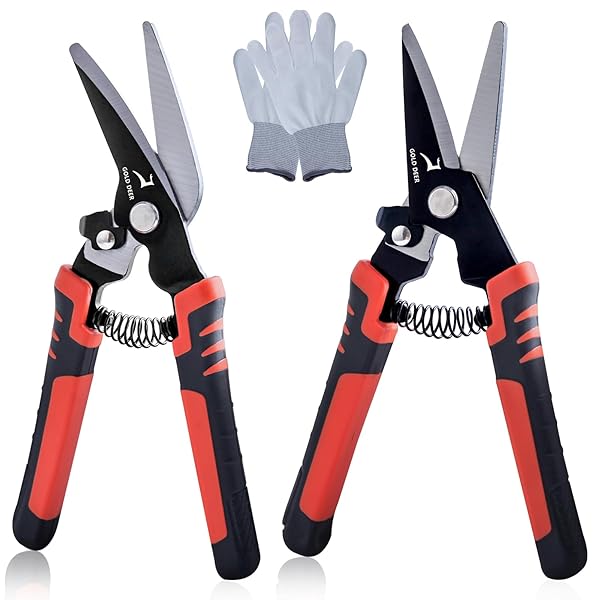 【送料無料】2個 8インチ ヘビーデューティーシザーズ ストレート＆エルボー 万能ハサミ カーペット鋏 ..