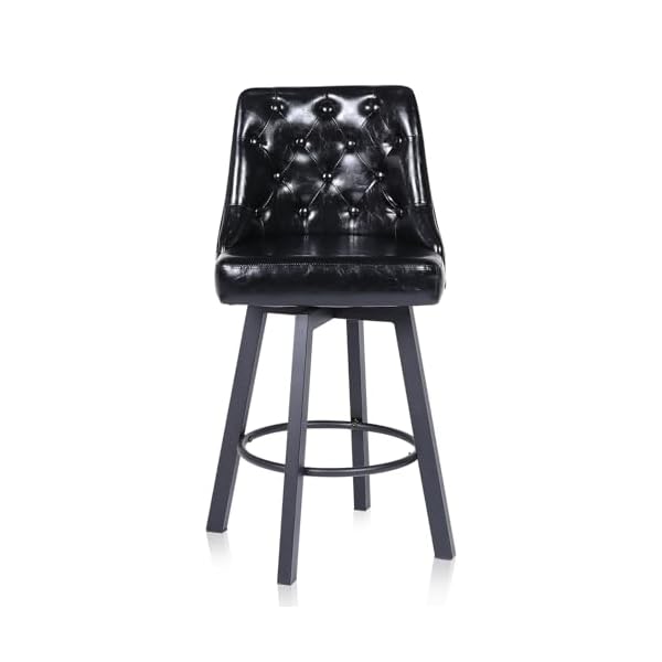 【送料無料】カウンターチェア 1脚 座面高66.5CM 360°回転式 バー椅子 フットレスト付き 撥水PUレザー ..