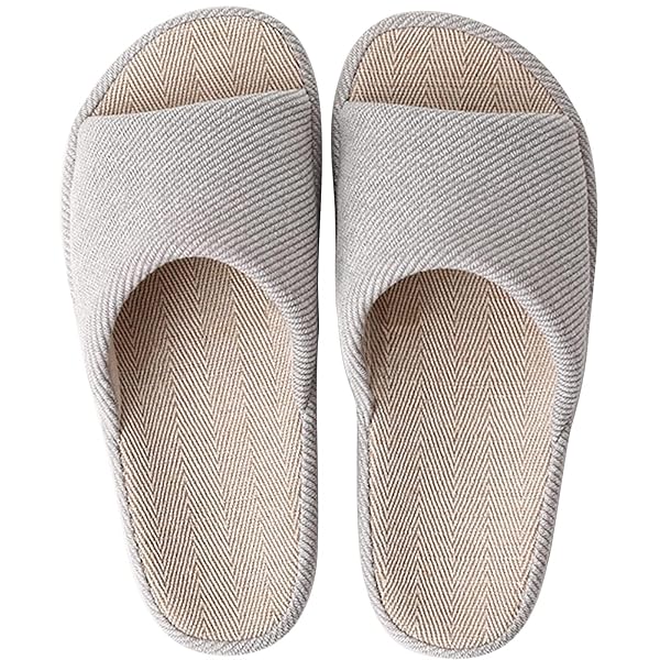 【送料無料】ルームシューズ 亜麻 スリッパ メンズ 室内履き 和風 無地 春夏用 来客用 部屋用 軽 ...