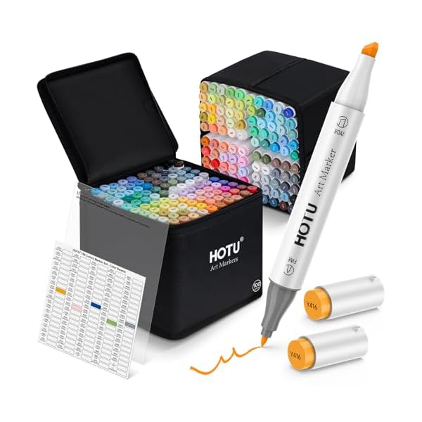 【送料無料】イラストマーカー マーカーペン 100本セット 100色 太細両端 アルコールマーカー ブレンダーペン付き 防水速乾 プロ愛用 初心者 アートマーカ...