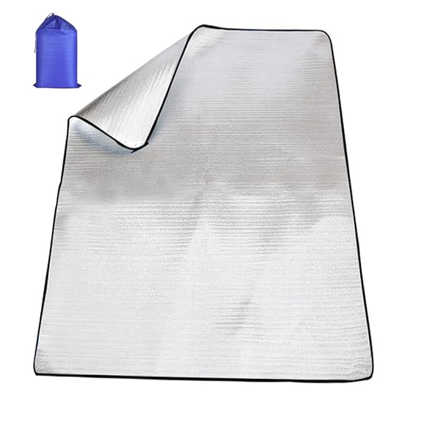【送料無料】銀マット アルミシート キャンプ 用 断熱 冬 （60/100/120/150/180/200/250cmx200cm） レジャーシート ピクニックシート テント 防水 防災 車中泊 収納袋付 両面アルミ蒸着