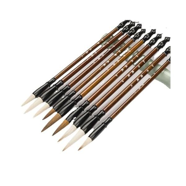 【送料無料】毛筆 9本入り 書道セット 習字セット 学生 大人 絵の筆 習字の筆 すいふん画 水墨画 書道 習字