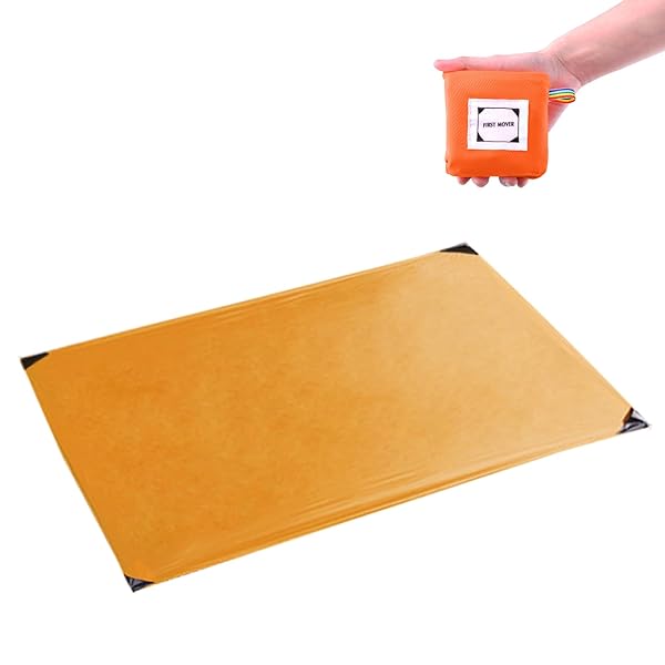 【送料無料】レジャーシート グランドシート テントシート 軽量 防水 コンパクト 折りたたみ 110 180 200 シート マット ビーチ ピクニック 多用途 キャンプ 登山 運動会 お花見 収納袋 固定ペグ付属(OR,110×150cm)