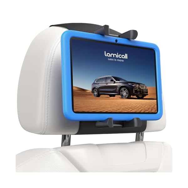 【送料無料】【360度回転】 タブレットホルダー 車 後部座席：強力マジックテープ iPad 車載 ホルダー ヘッドレスト たぶれっと ほるだー 4.7-13インチ アイパッド/モニター/スイッチ/スマホ ワイド 26mm 厚手対応 収納可能 シリコ