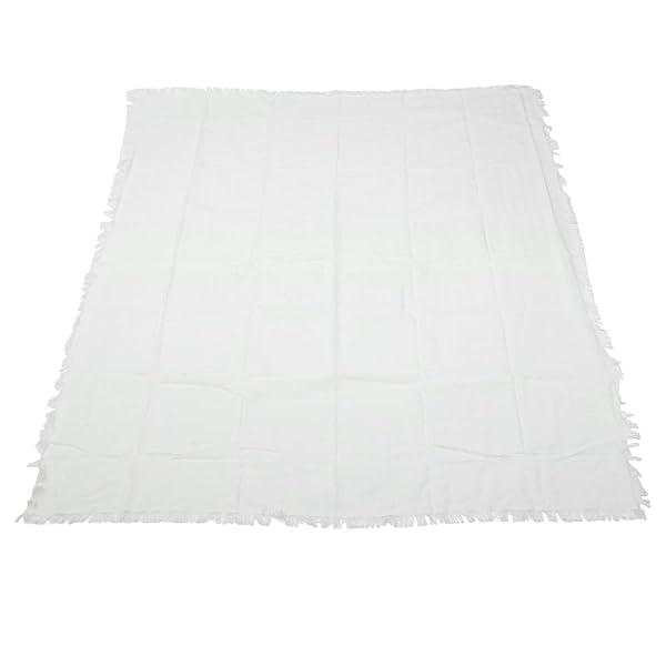 【送料無料】レジャーシート ピクニックシート テーブルクロス マルチカバー 北欧風 おしゃれ 四季通用 ベッド こたつカバー 多機能 ブランケット 丸洗い可能 フリンジ付き 格子柄 汚れ防止 アウドドア インテリア 180x180cm ホワイト