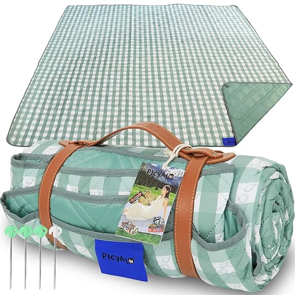 【送料無料】レジャーシート 厚手 ピクニックシート 大判 五層構造 折りたたみ可能 ピクニックマット防水 防風 レジャーマット 洗濯機で洗える 良質革持ち手付き 持ち運びやすい 卷き取り式 軽量 おしゃれ かわいい 遠足 運動会 お花見 花火大会 ピ