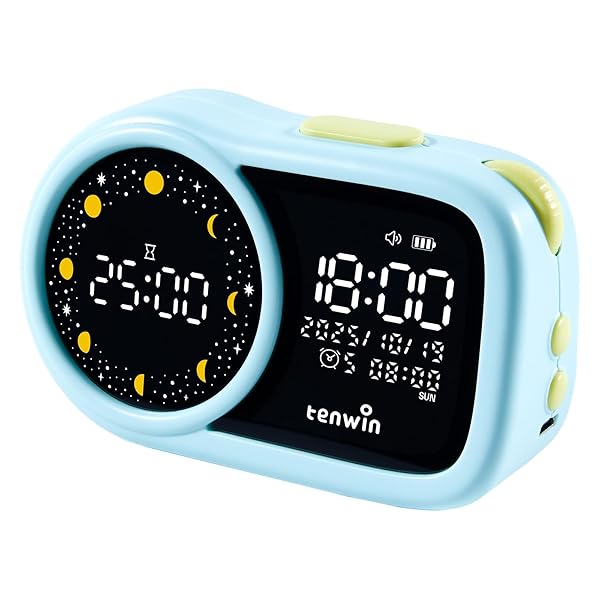 【送料無料】学習用タイマー 時間管理タイマー デジタル時計＆カウントダウン 最大99分 5件アラーム USB Type-C充電 静音 液晶画面 2カラー 勉強 集中力アップ キッチンタイマー（ブルー）