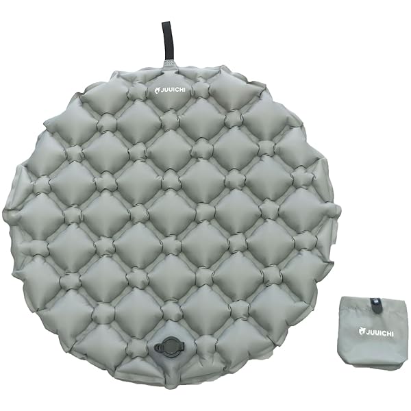 【送料無料】エアークッション レジャーシート 一人用 座布団 折りたたみ式 50×50×5cm 厚手 軽量150g 防水 洗える Air-Cell構造 お尻が痛くならない 滑りにくい アウトドア キャンプ ピクニック 瞑想 旅行 グリーン (グレー)