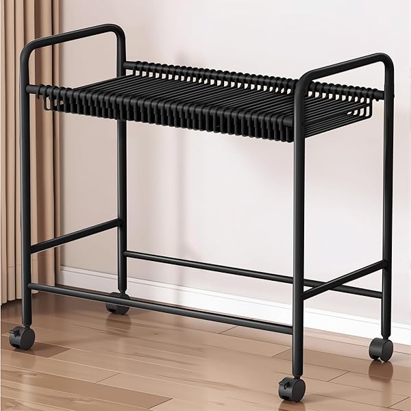 【送料無料】スラックハンガー 大容量 20本掛け パンツハンガー スイング式 キャスター付き 出し入れカンタン ハンガーラック 床置きズボン棚 軽量 頑丈 コンパクト 収納 省スペース 簡単組み立て (ブラック, 幅60cm 20本掛け)