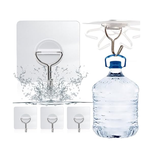 【送料無料】壁掛 フック 承重30KG 壁傷つけない 強力粘着 透明なフック 天井 防水 防油 貼り付け跡な..