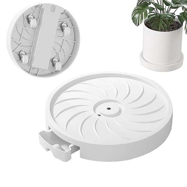 【送料無料】鉢置き台 キャスター付き 植木鉢台 内径26CM 貯水トレー付き プランター 観葉植物 フラワースタンド 可動式 植木鉢トレー フラワーラック 水受け皿付き 360°移動可能なキャスター付き オフィス バルコニー ガーデン用 (デザイン1