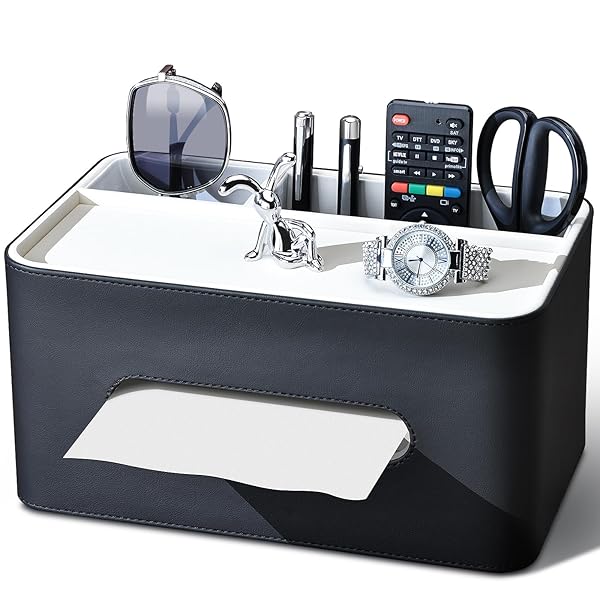 【送料無料】ティッシュケース 高級PUレザー製 ティッシュボックス 卓上収納ケース リモコン収納ボックス多機能収納ケース デスクトップ収納 小物収納 ペン立て ...