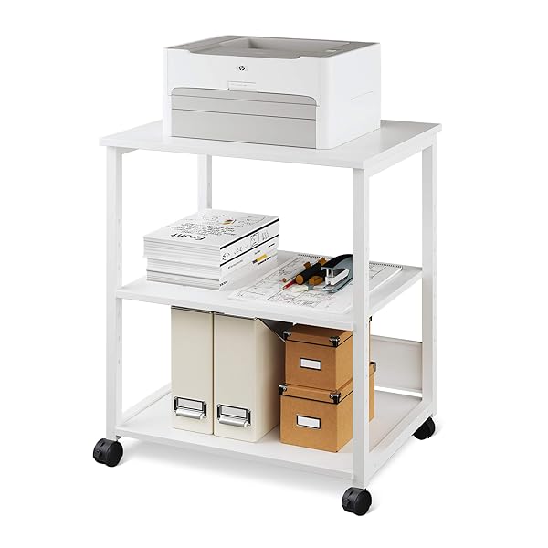 【送料無料】プリンター台 プリンターラック プリンターワゴン キャスター付き 幅60*奥行48*高さ70cm ..