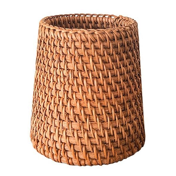 【送料無料】ペン立て ペン置き ペン入れ かわいい 手作り ラタン製 収納ケース 藤編み 箸 スプーン かご 鉛筆 文具ホルダー卓 上整理 おしゃれ ギフト お...