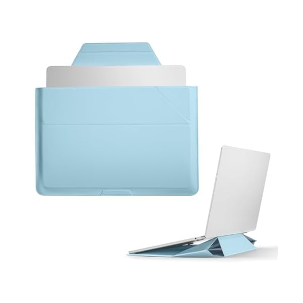 【送料無料】【公式直営店】ノートパソコンケース 14インチ PCケース スリーブケース パソコンスタンド兼用 MacBook Air/MacBook Pro/iPad/Laptop対応 薄型 軽量 撥水 保護 1秒でPCスタンドに（ミストブルー）