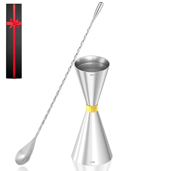 【送料無料】30ml / 45mlジガーカップ 目盛り付き メジャーカップ バースプーン30cm ジガーカップ ステ..