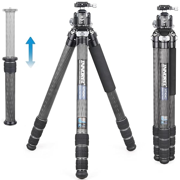 【送料無料】カーボン 三脚 大型 カメラ三脚 30KG 耐荷重 40MMパイプ コンパクト三脚 201CM最大高度 52..