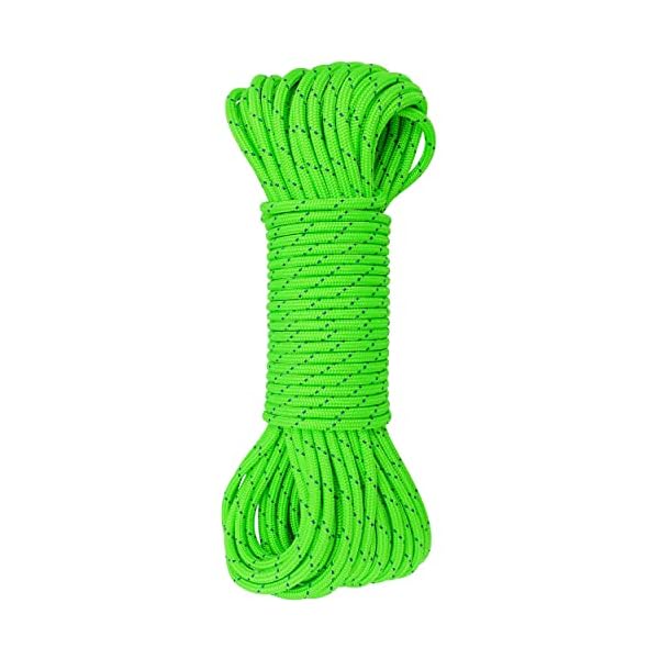 【送料無料】CE UIAA 認証 ダブルブレード構造 6mm アクセサリーコード ポリエステル製 15.5Mカット フロレセンスグリーン