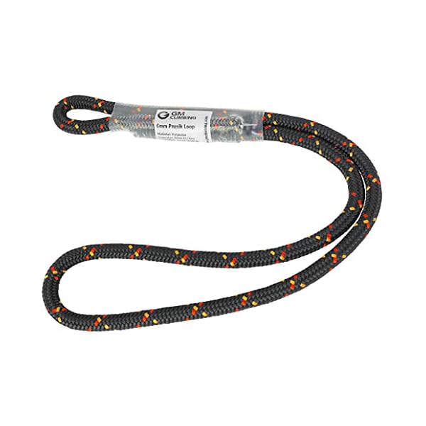 【送料無料】6mm ダブルブレード プルージックループ 31cm クライミング アーボリスト 長さは調整可能 ブラック 1本入り